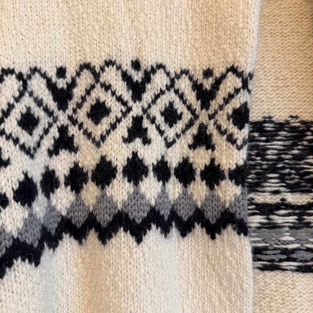 Nili Lotan Fair Isle Nordic Knit Open Cardigan Sweater Alpaca Wool Blend Size M - Picture 3 of 10